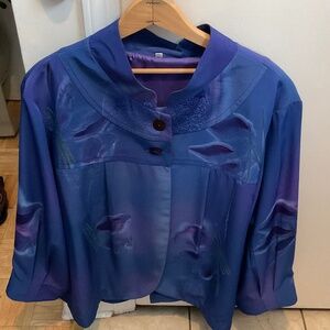 Hand painted silk jacket
